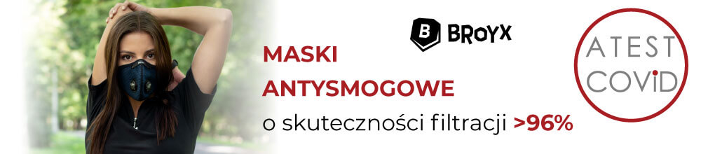 Maska antysmogowa Broyx z atestem COVID
