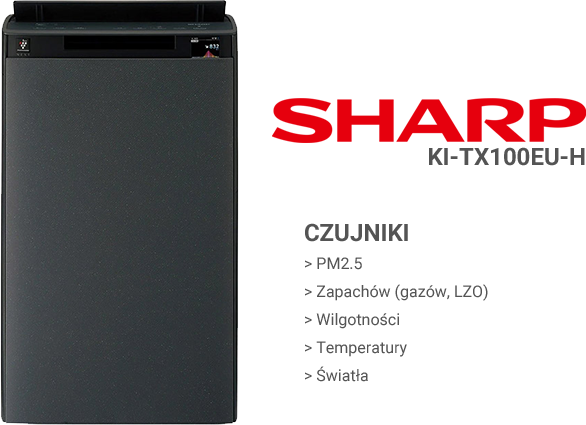 Czujniki w oczyszczaczu Sharp KI-TX100EU-H