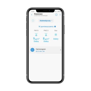 Widok w telefonie na aplikację SmartThings