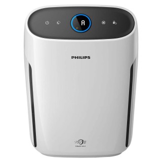 Philips AC1217/50 widok z góry, panel sterowania i wskaźnik jakości powietrza