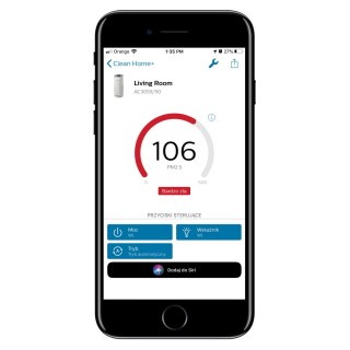 Philips Dual Scan AC3854/50 zrzut z aplikacji Clean Home +
