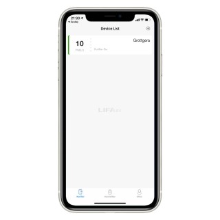 Zrzut z aplikacji LIFAair - lista urządzeń