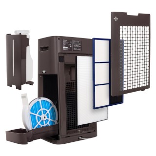 Sharp UA-HG40E-T - rozłożone filtry i zbiornik na wodę