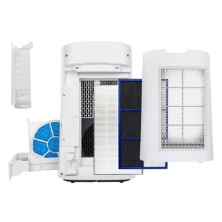 Sharp UA-KIL60E-W - rozłożone filtry oraz zbiornik na wodę