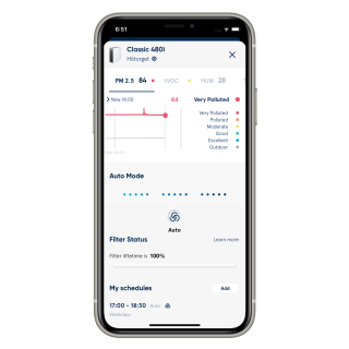 Zrzut z aplikacji Blueair