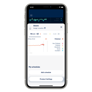 Zrzut z aplikacji Blueair