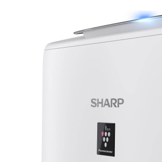 Sharp UA-KIN50E-W - zbliżenie na logo producenta oraz Plasmacluster