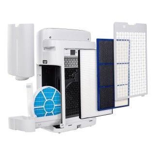 Sharp UA-KIN50E-W - rozłożone filtry i zbiornik na wodę