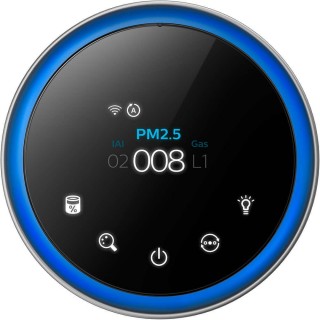 Philips AC3858/51 - wyświetlacz wskazuje dobrą jakość powietrza, wskaźnik poziomu pyłów