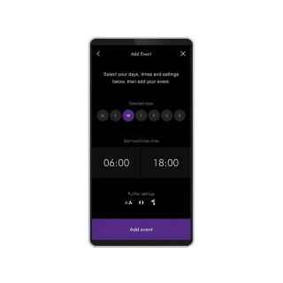 Zrzut z aplikacji Dyson Link - ustawienie harmonogramu