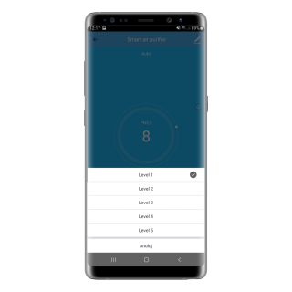 Zrzut z aplikacji Smart Life - Smart Living - ustawienie prędkości wentylatora