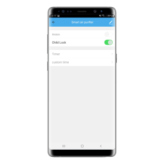 Zrzut z aplikacji Smart Life - Smart Living - włączona blokada rodzicielska