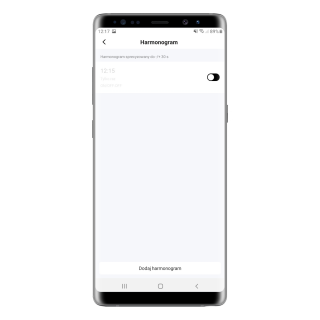 Zrzut z aplikacji Smart Life - Smart Living - ustawienie harmonogramu