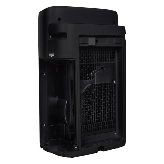 Sharp UA-KIN52E-H - widok z tyłu bokiem, wyciągnięty zbiornik na wodę oraz filtry