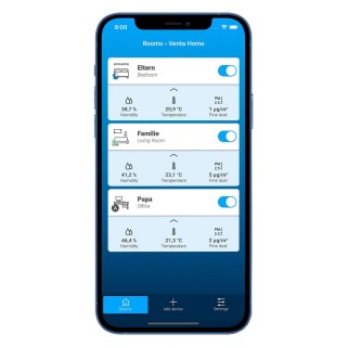 Zrzut z aplikacji Venta - jakość powietrza