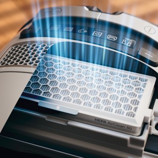 Filtr HEPA AirClean z timestrip do odkurzaczy Miele z serii Guard